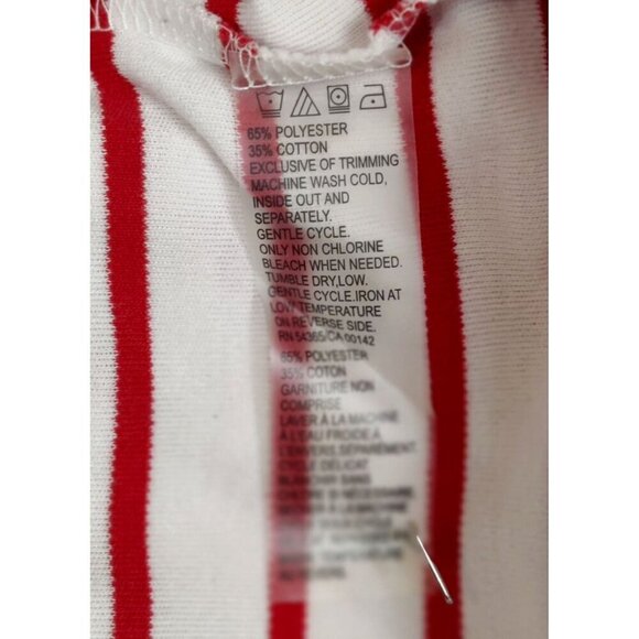 Allison Daily Tunic Knit Top Red White Stipes Three Quarter Sleeves Nautical - Picture 6 of 8